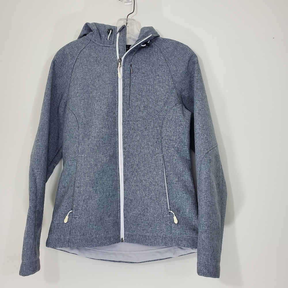 Kirkland Gray Zip Front Jacket with hood, Size Small